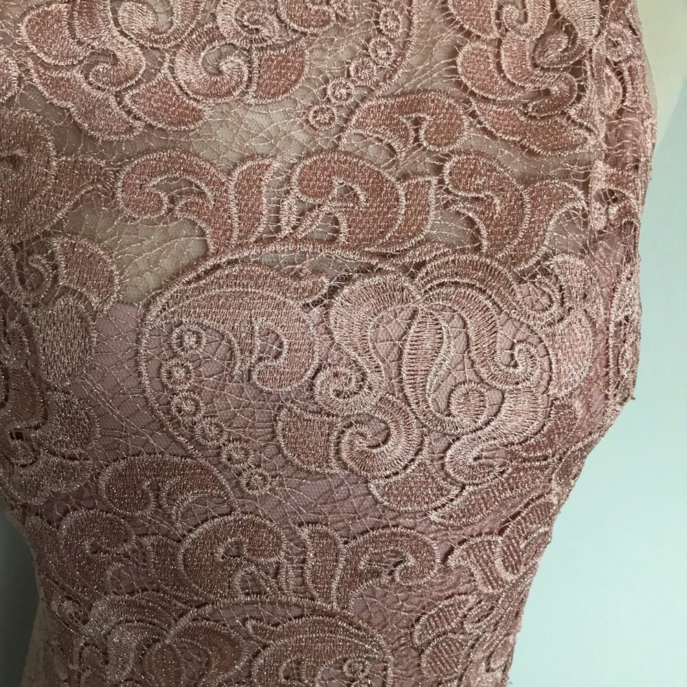Aidan Mattox Bato Sleeveless Apricot Lace Dress Pristine Condition. Never worn. - Picture 5 of 7